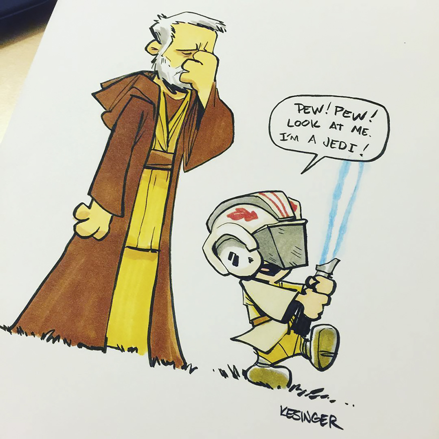 Vos personnages favoris de Star Wars remixés façon Calvin & Hobbes, c