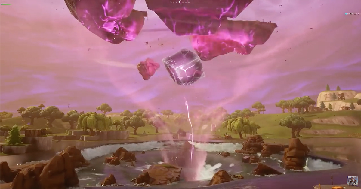 Fortnite Le Cube A Finalement Explosé Dans Une Gerbe De